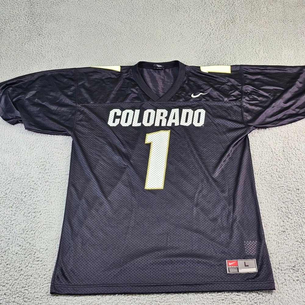Vintage Colorado Buffaloes Jersey Mens Large Black Mesh NCAA Football Nike #1 - Picture 2 of 12